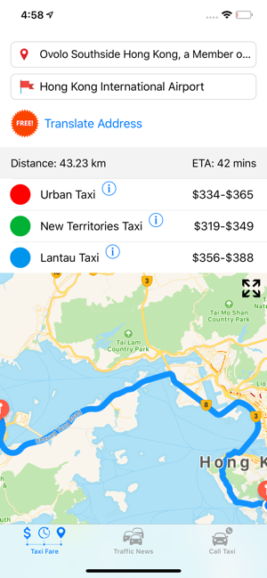 Taxi Fare Calculator in HK