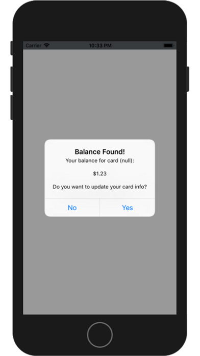 Prepaid Credit Card Balances Screenshot