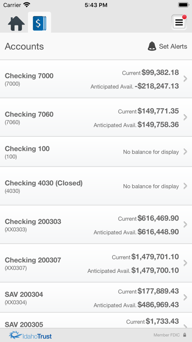 Idaho Trust Biz Mobile Banking Screenshot