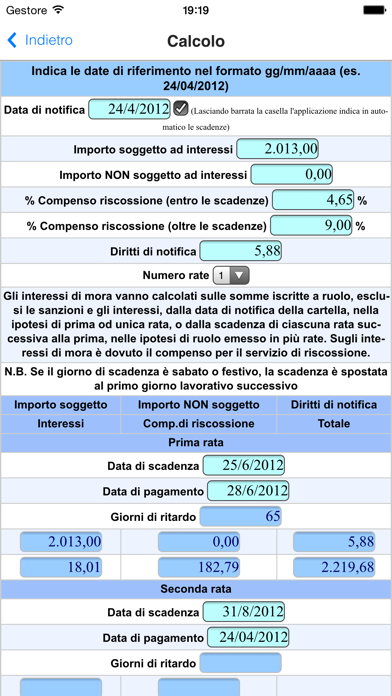 Interessi Cartelle Pagamento Screenshot