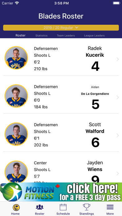 Screenshot #3 pour Saskatoon Blades Official App