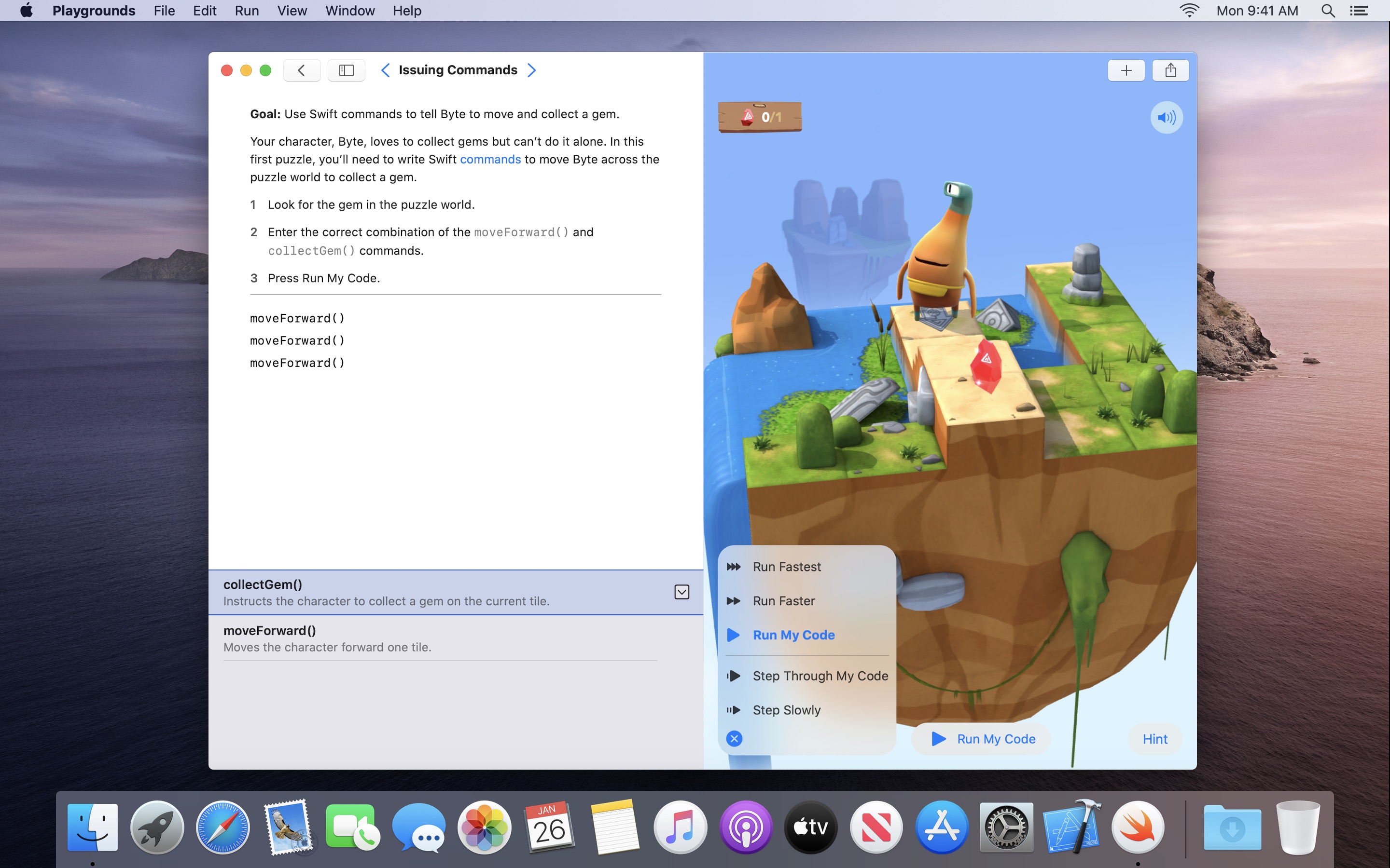 Screenshot do app Swift Playgrounds