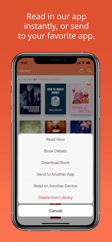 BookFunnel - Discover how the app provides instant access to books through the 'Read Now' option or enables sending content to different apps and devices.