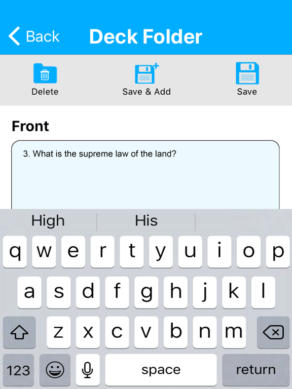 Easy FlashCard Maker iPad screenshot