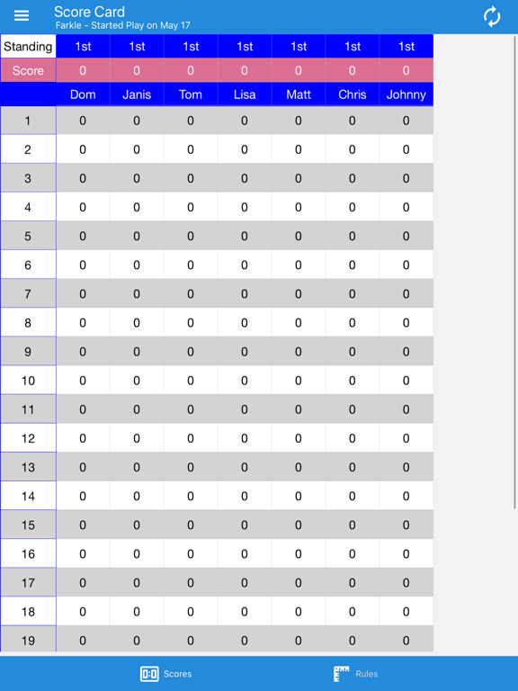 Family Scores iPad screenshot