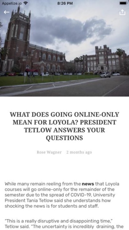 The Loyola Maroon Mobile