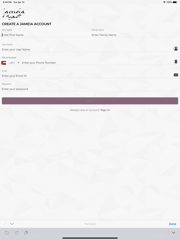 App screenshot