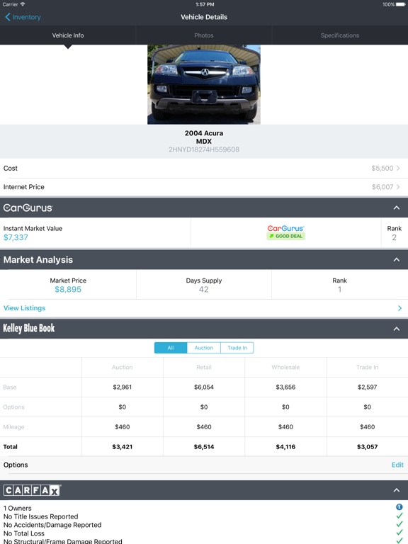 DealerSync Mobile iPad screenshot