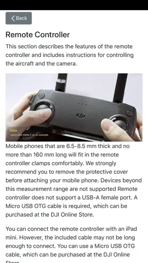 Captura de pantalla de User Guide For Mavic Mini en iPhone 2