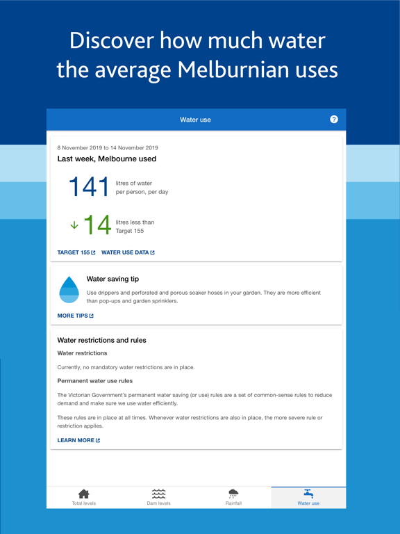 Melbourne's Water Storages iPad screenshot 5 - Weather app