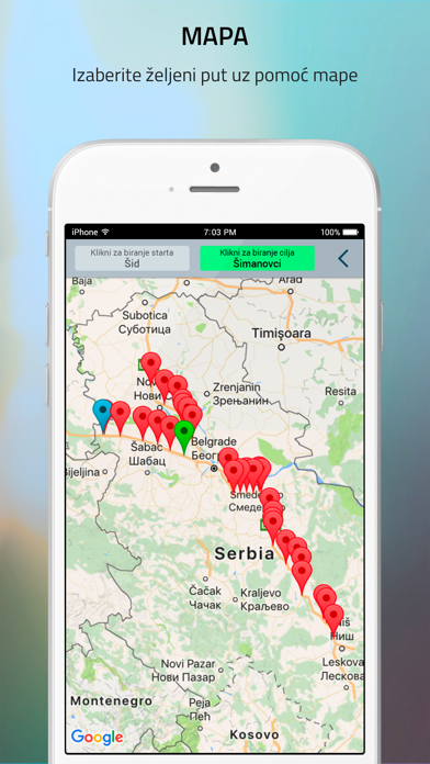 Brzine i putarine Srbije Screenshot