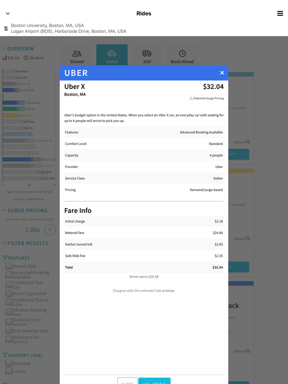 Screenshot #6 pour RideGuru - Compare Rideshares