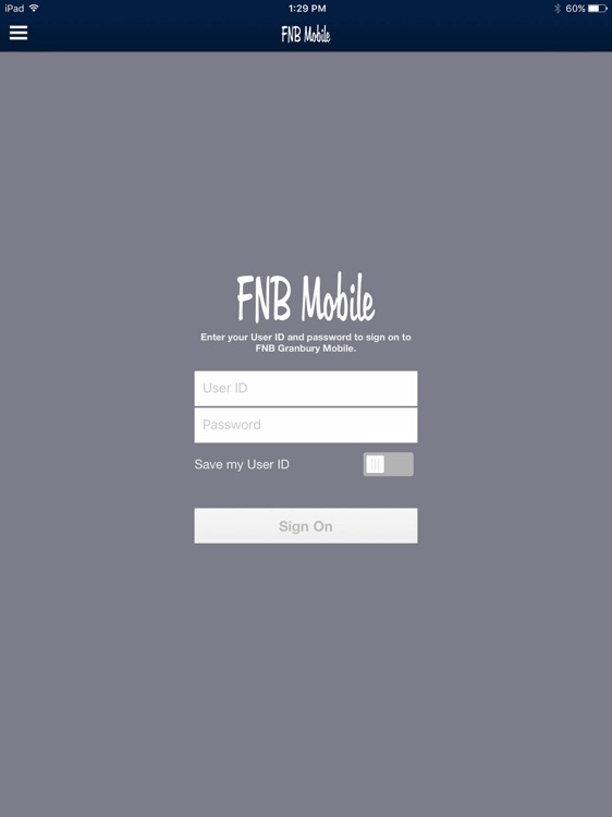 FNB Granbury Mobile for iPad