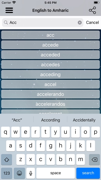 English to Amharic Dictionary●