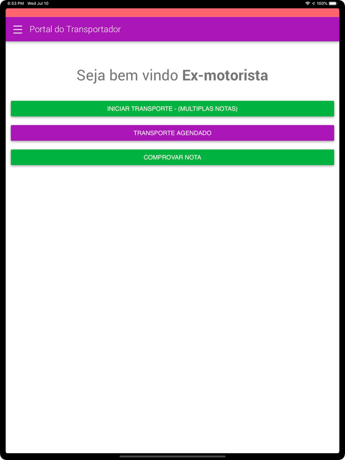 Portal do Transportador APP