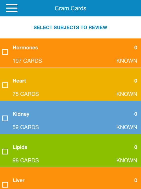 Biochemistry Physio Cram Cards iPad screenshot
