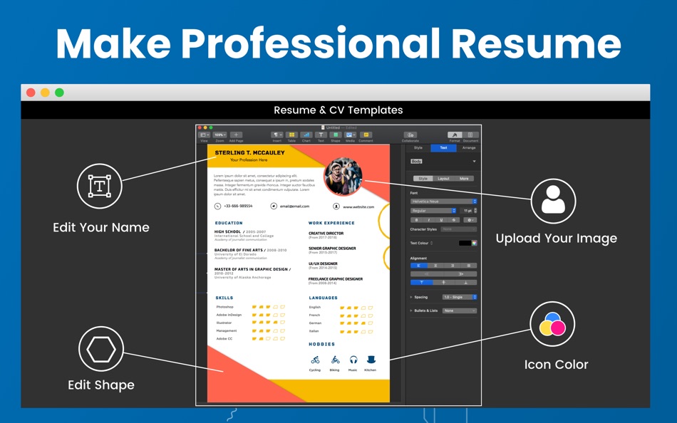 #4. CV & Resume Templates by iPro (macOS) Podle: Tausif Akram
