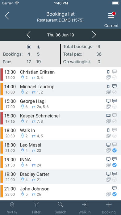 DinnerBooking Business Screenshot