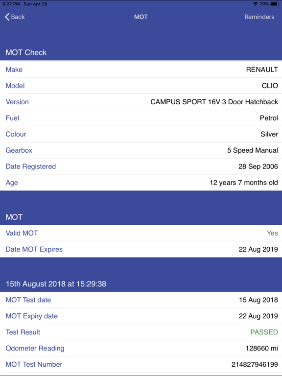 Screenshot #5 pour MOT Car Check and Valuation