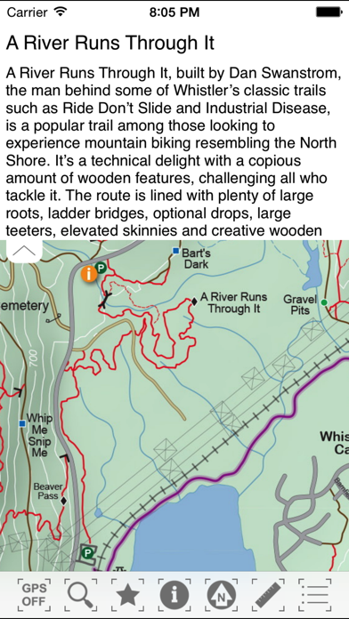 TrailMapps: Whistler Screenshot