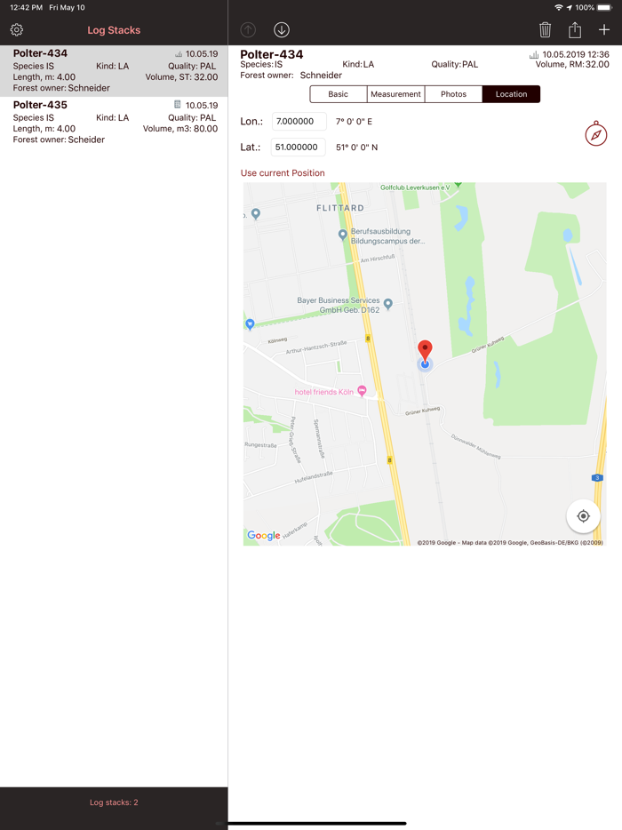 PolterApp - woodpile inventory