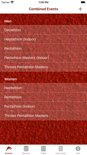Athletics Score Calculator screenshot 1