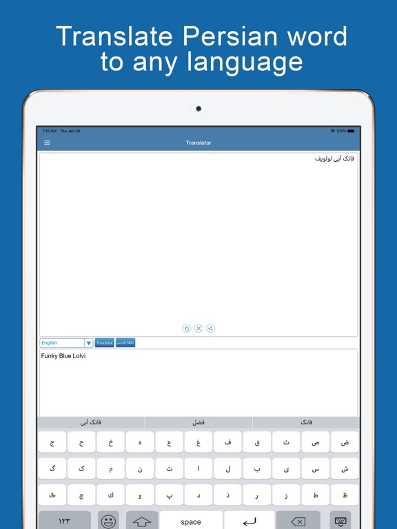 Persian Dictionary Offline iPad screenshot 5 - Education app