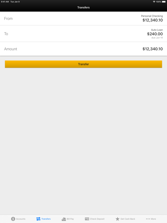 Golden Plains Credit Union iPad screenshot 4 - Finance app
