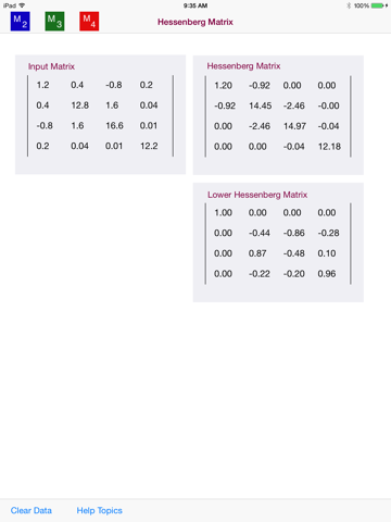 Hessenberg Matrix screenshot 2