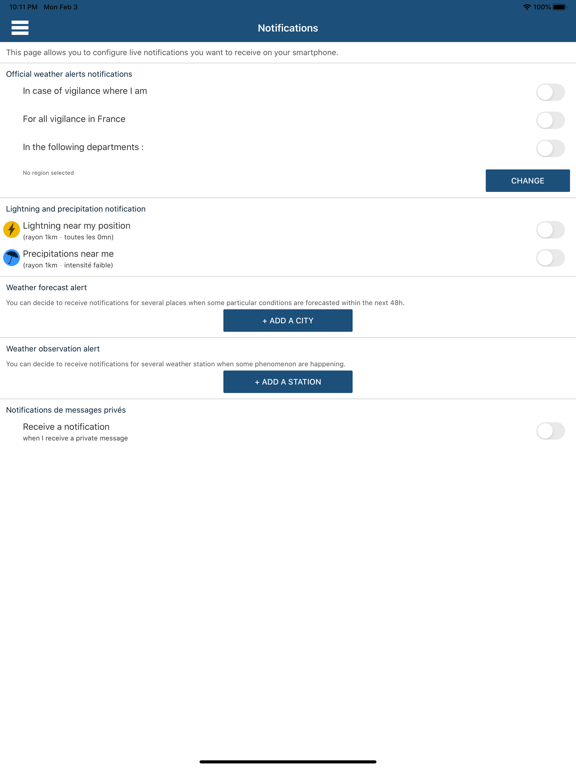 Infoclimat - live weather iPad screenshot 3 - Weather app