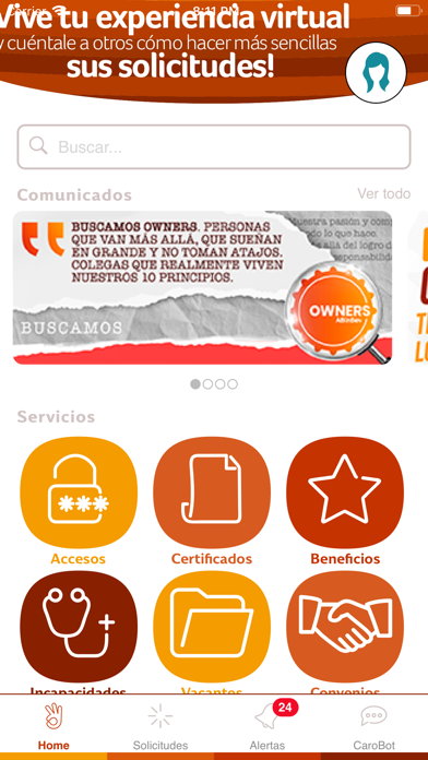 CARO app screenshot