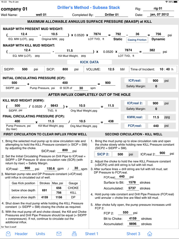 #9. Driller's Method Worksheets (iOS) 由: Carlos Moura