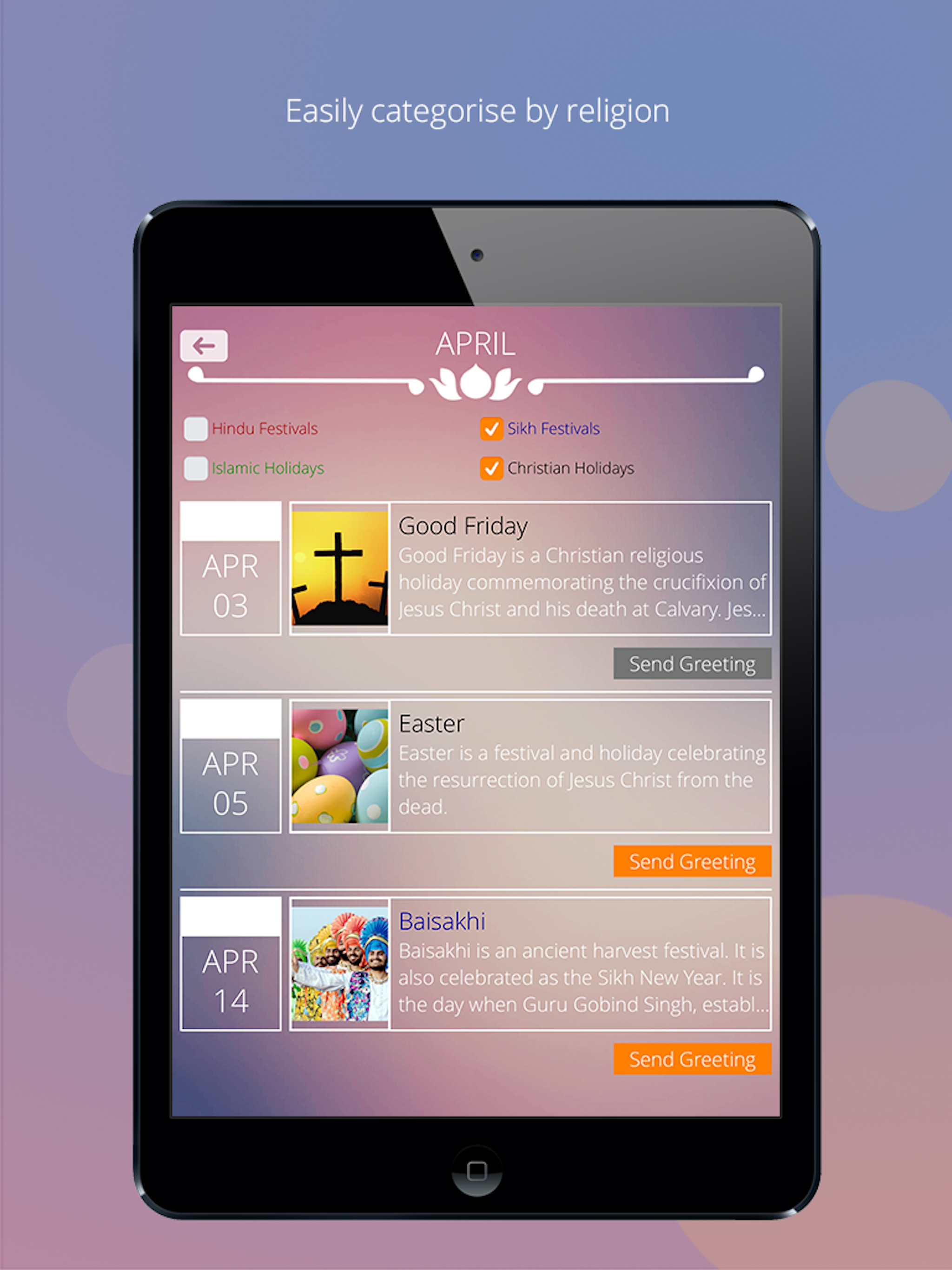 Festival Calendar Lite screenshot 8