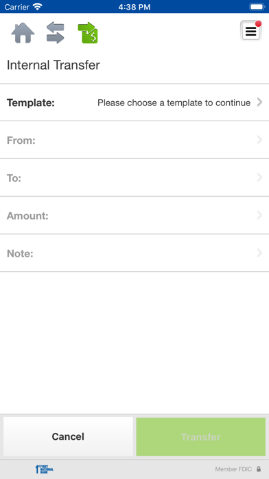 FNB Cash Management Screenshot