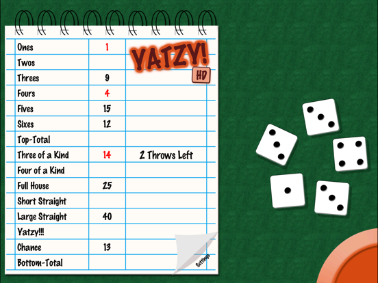 Yatzy HD iPad screenshot 2 - Games app