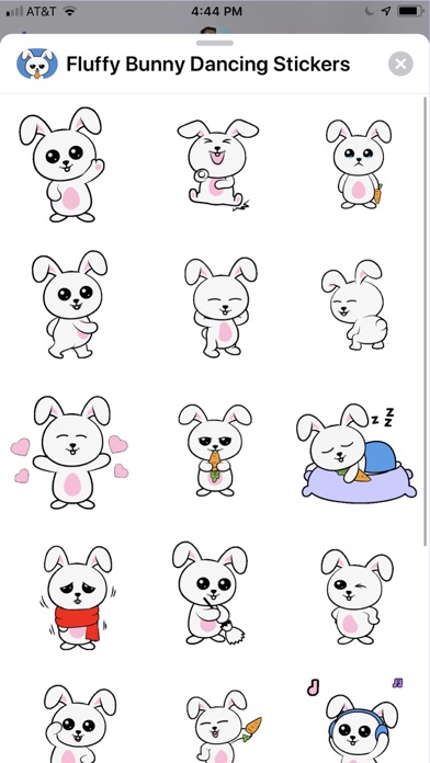 Fluffy Bunny Dancing Stickers screenshot 2