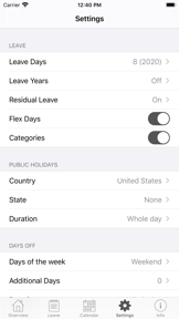 Annual Leave screenshot