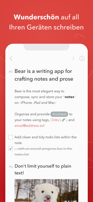 ‎Bear - Private Notizen Screenshot