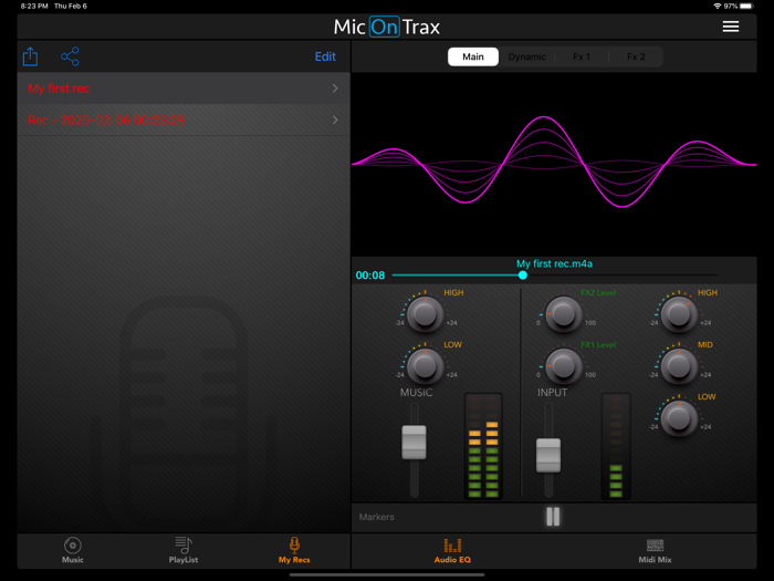 micOnTrax Midi Audio Player