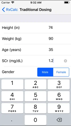 RxCalc screenshot 2