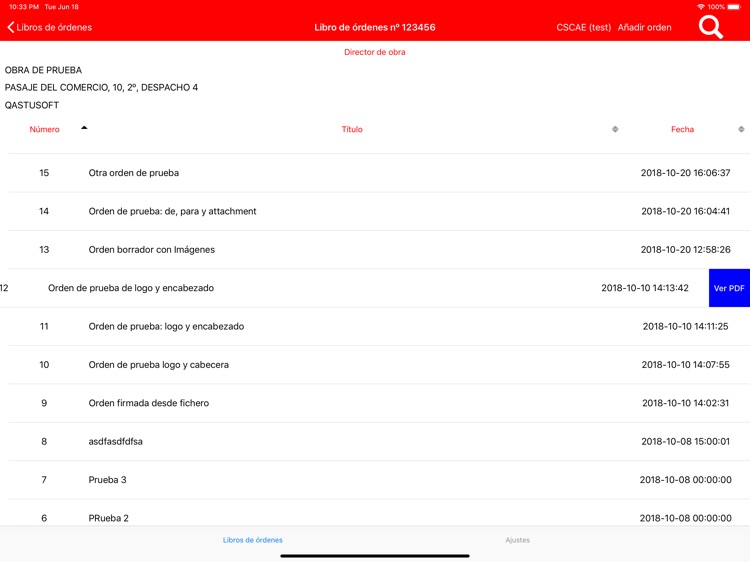 Libro de Órdenes Digital CSCAE