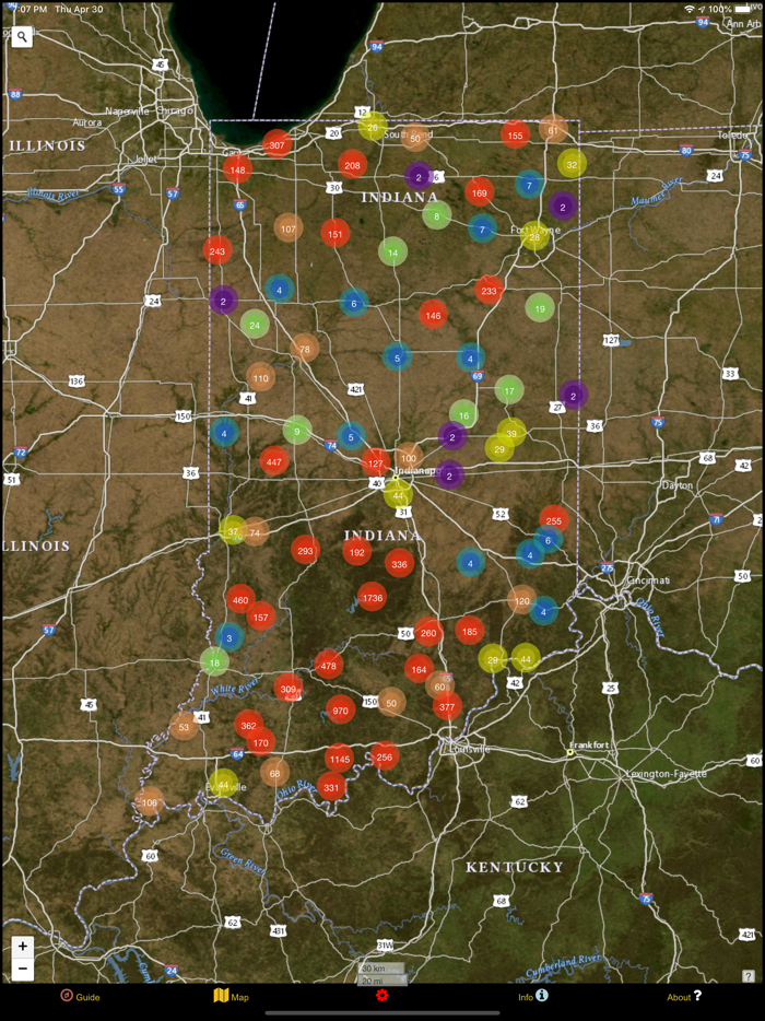 Indiana Mushroom Forager Map