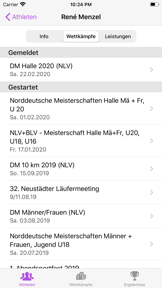 Leichtathletik App screenshot