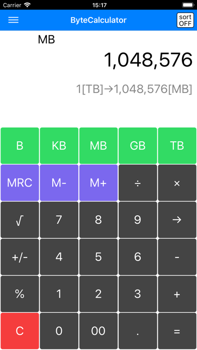 Screenshot #1 pour Byte Calculator -byte conv-