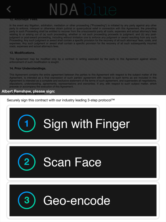 NDA Blue iPad screenshot
