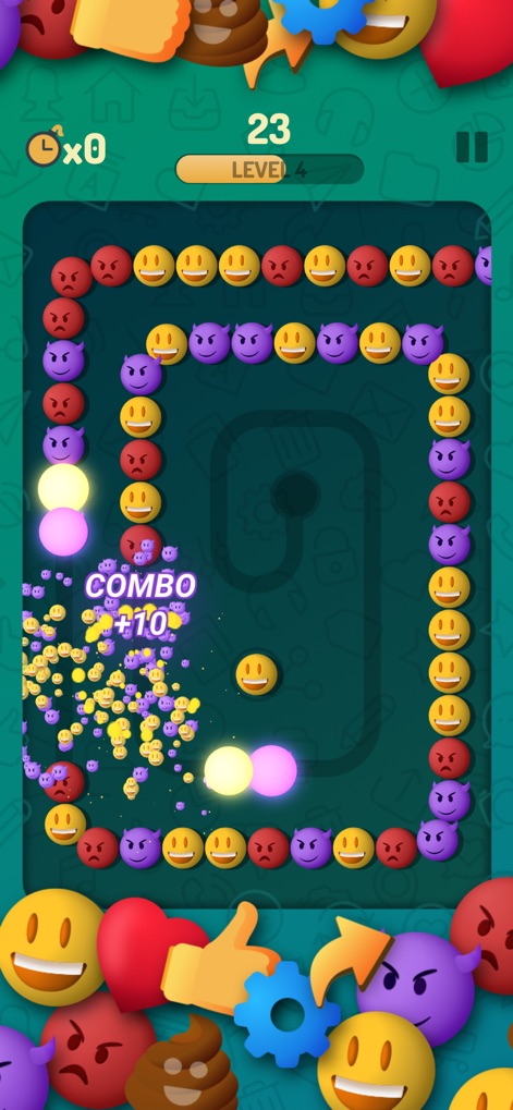 Ball Shoot! - Experience the thrill of advanced play with Ball Shoot!, showcasing expressive emoji balls and dynamic combo effect visuals.