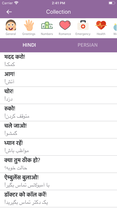 Screenshot #1 pour Hindi Persian Dictionary