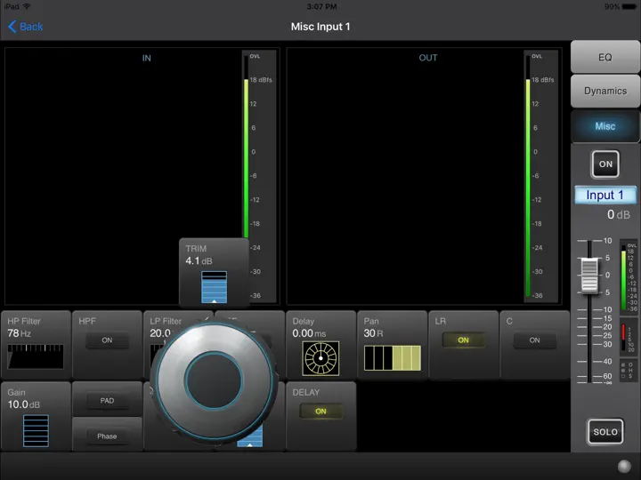 Screenshot von Soundcraft ViSi Remote auf dem iPhone 3