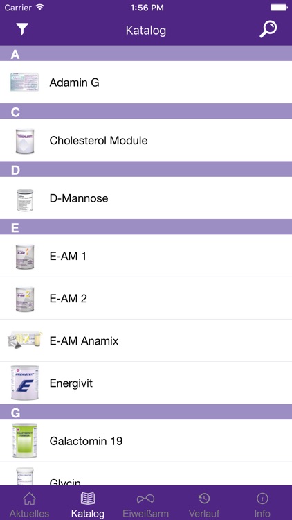 Nutricia Metabolics ProductApp