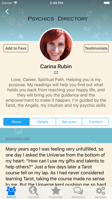 Psychics Directory Screenshot